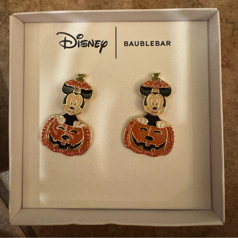 Disney BaubleBar Mickey Pumpkin Earrings
